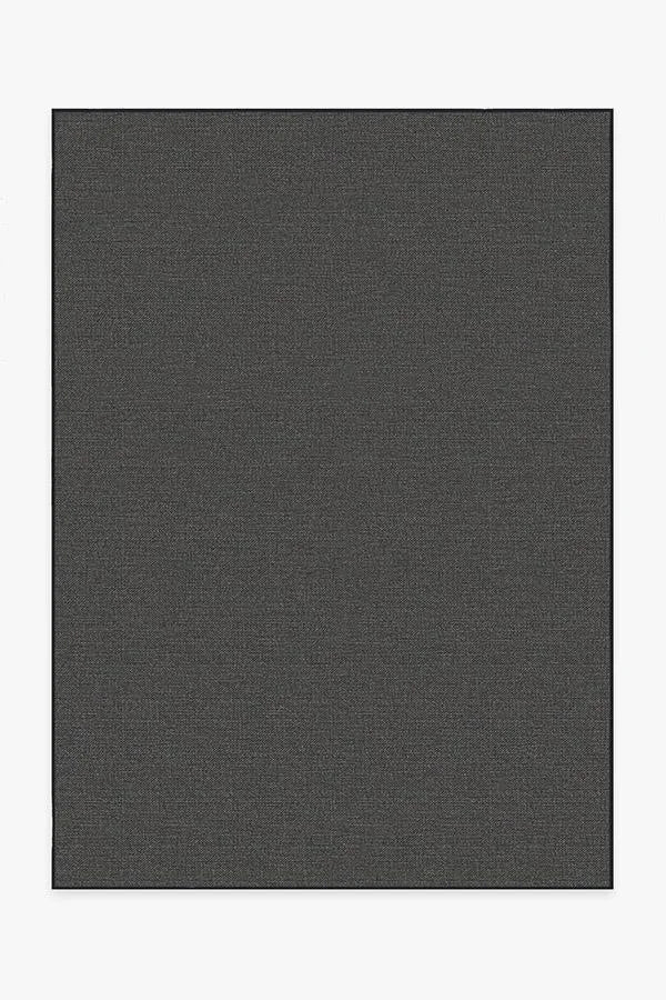 Denim Solid Black Outdoor Rug