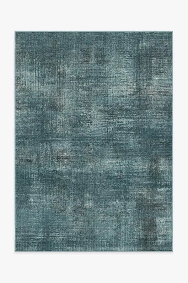 Sudaria Solid Teal Blue Flatwoven Rug