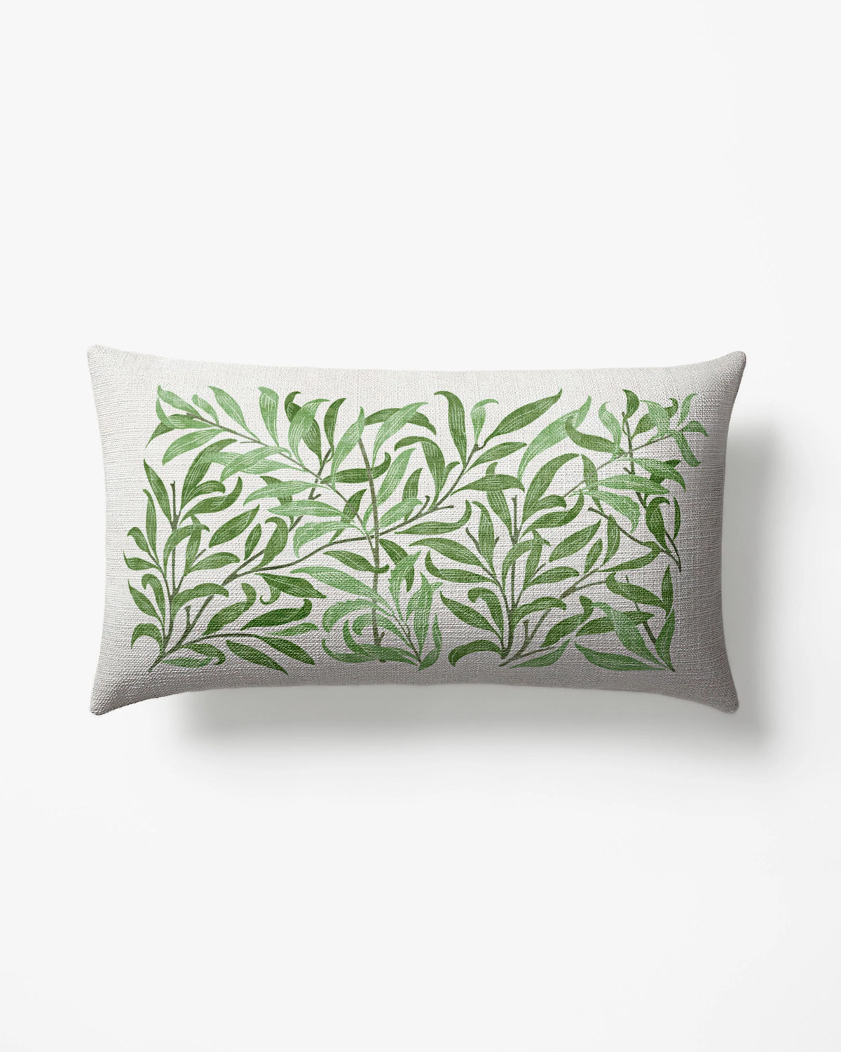 Willow Boughs Garden Sage Woven Lumbar Throw Pillow by Morris & Co.