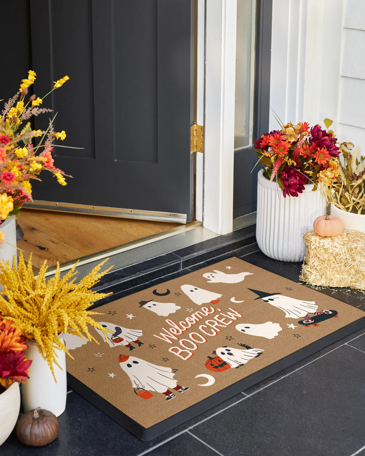 Welcome Boo Crew Coir Doormat