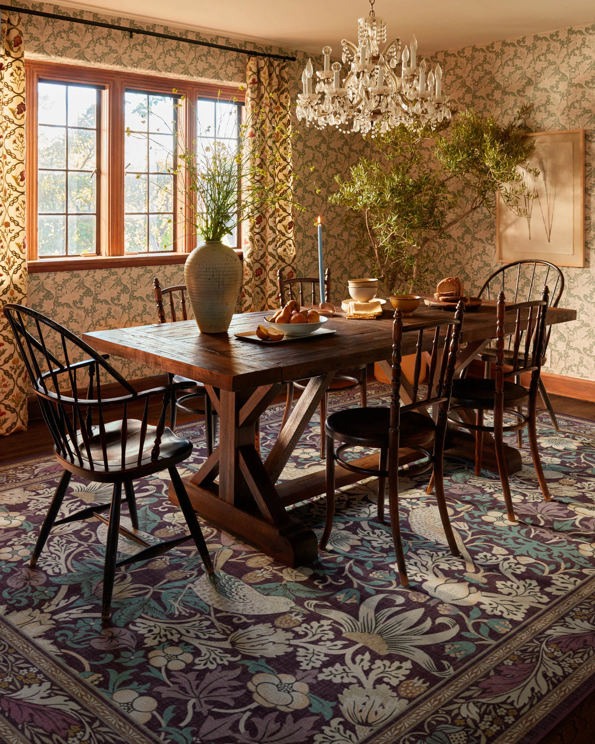 Strawberry Thief Burgundy Rug by Morris & Co.