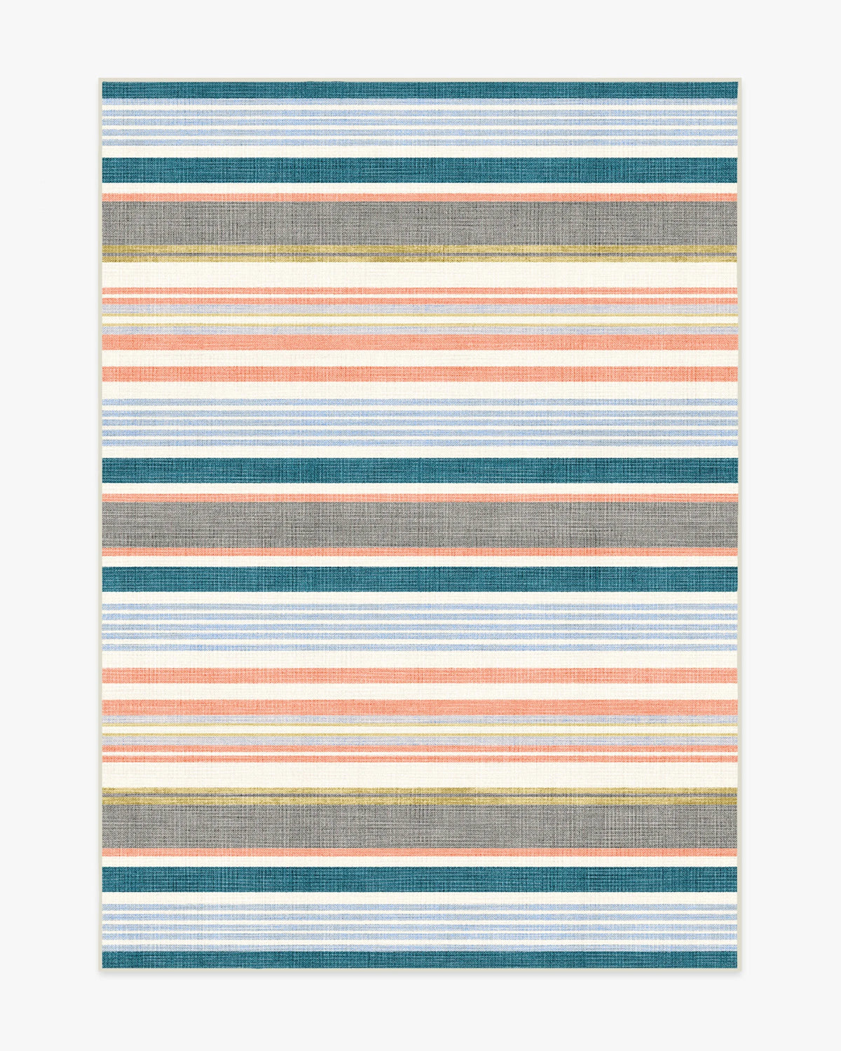 Tropez Stripe Teal Multicolor Outdoor Rug
