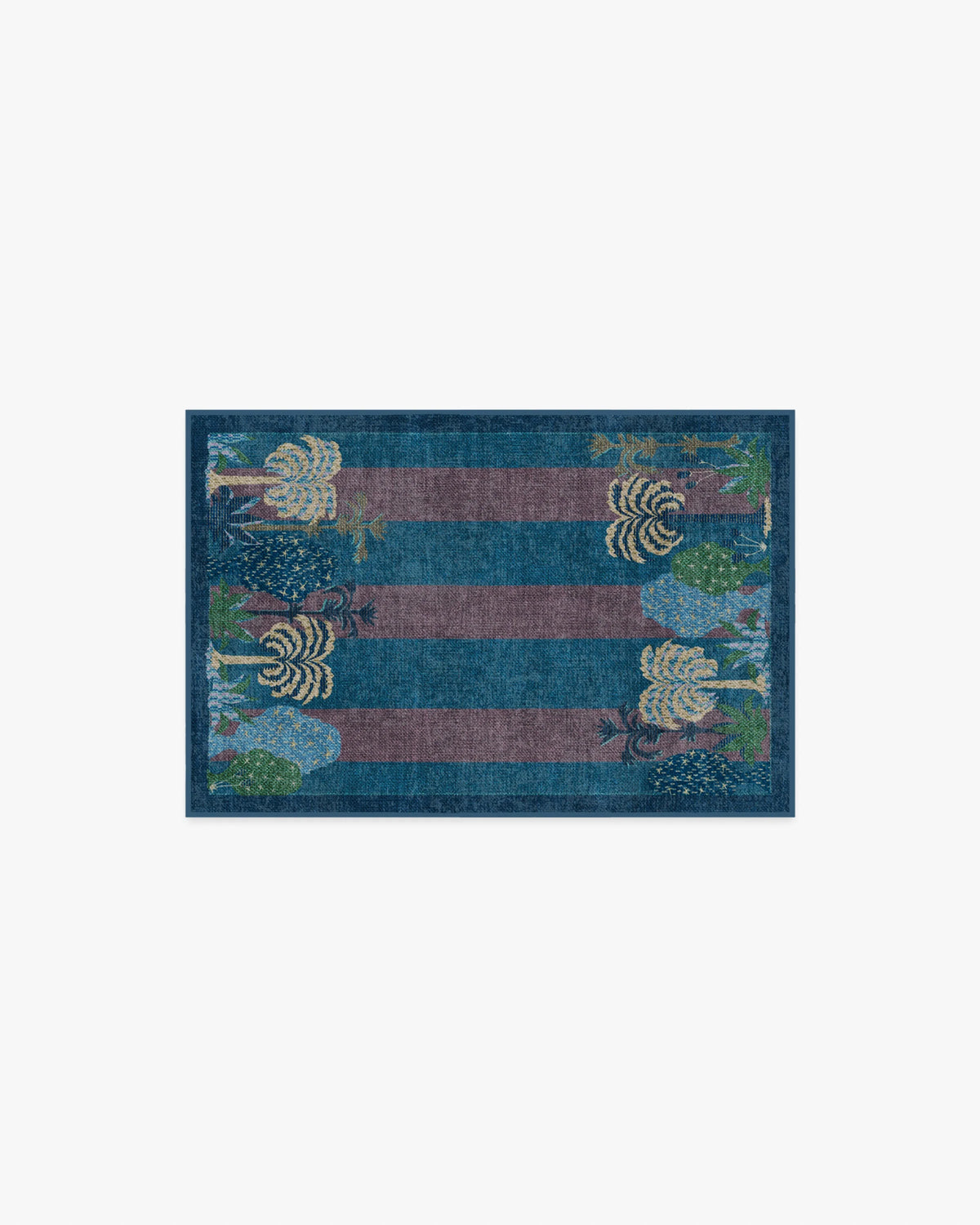 Palmistry Pinstripe Blue Flatwoven Rug by Jungalow