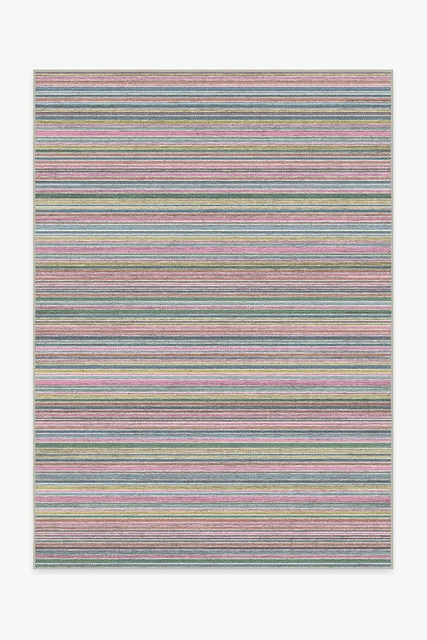 Multi Stripe Polychrome Flatwoven Rug