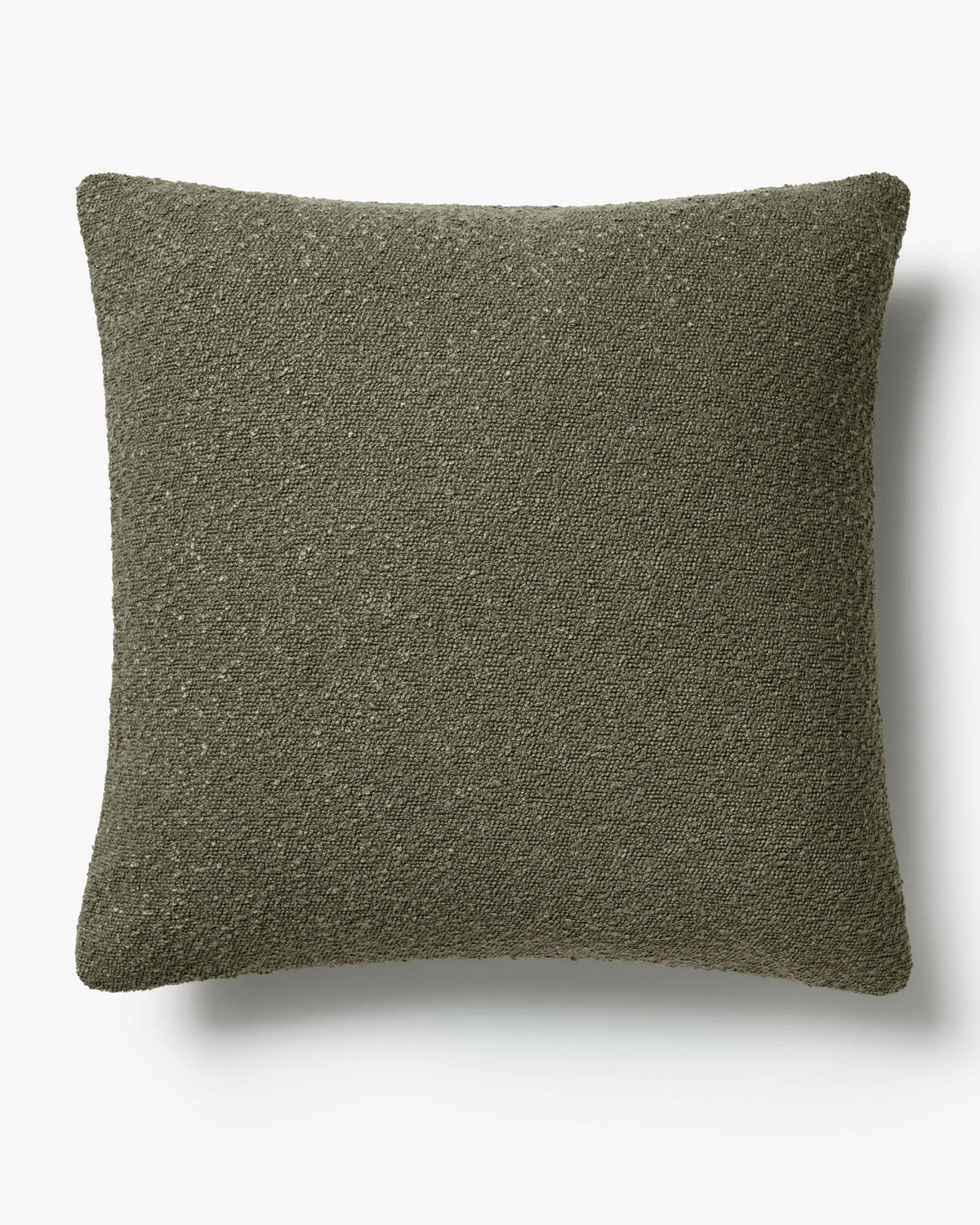 Olive Green Boucle Throw Pillow