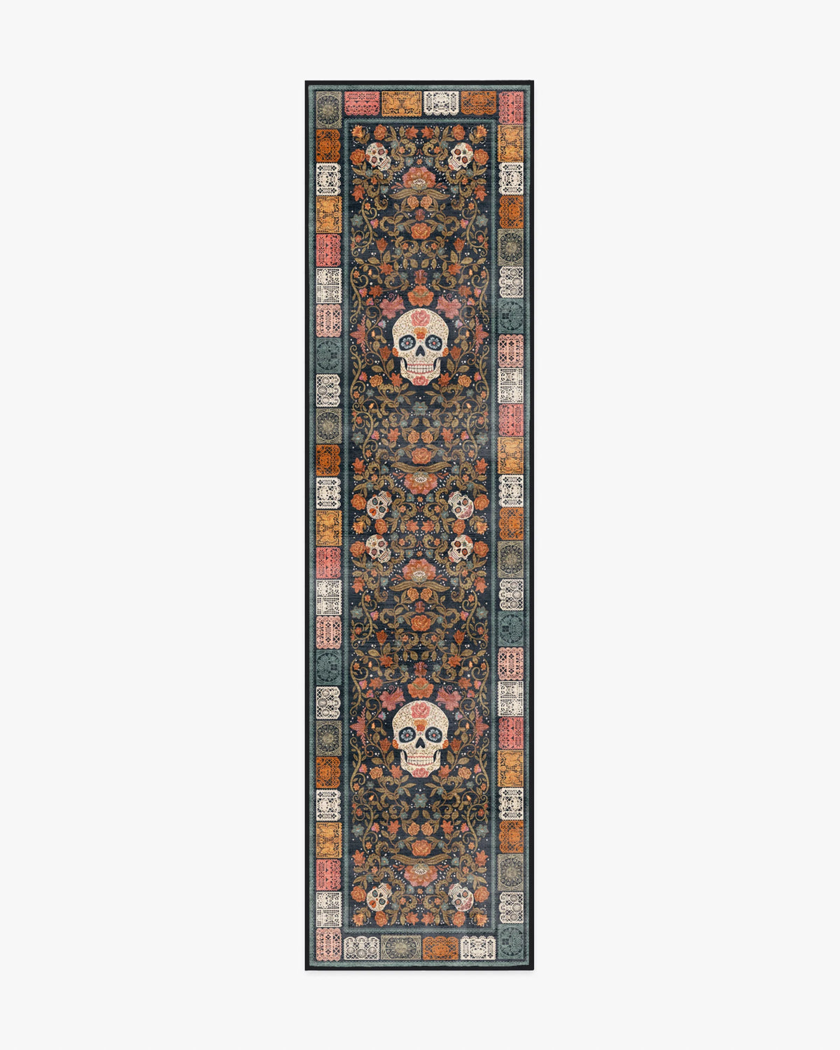 Floral Sugar Skulls Multicolor Rug