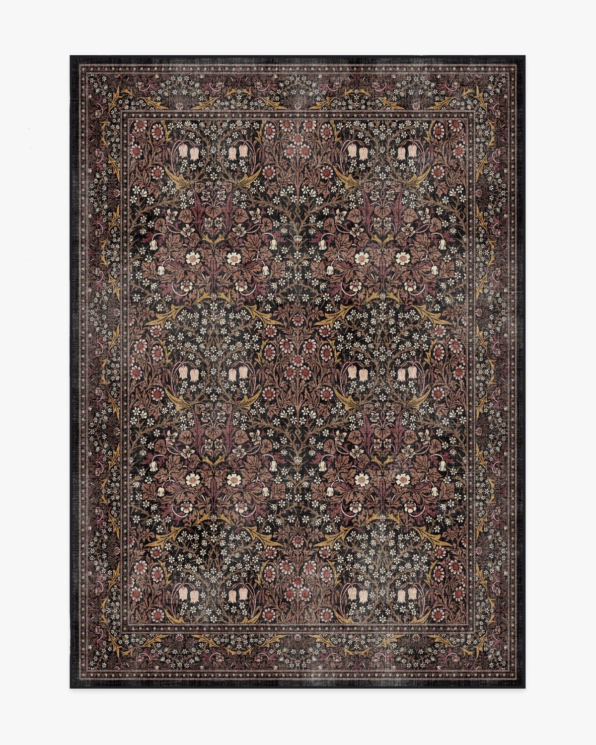 Blackthorn Charcoal & Amber Rug by Morris & Co.