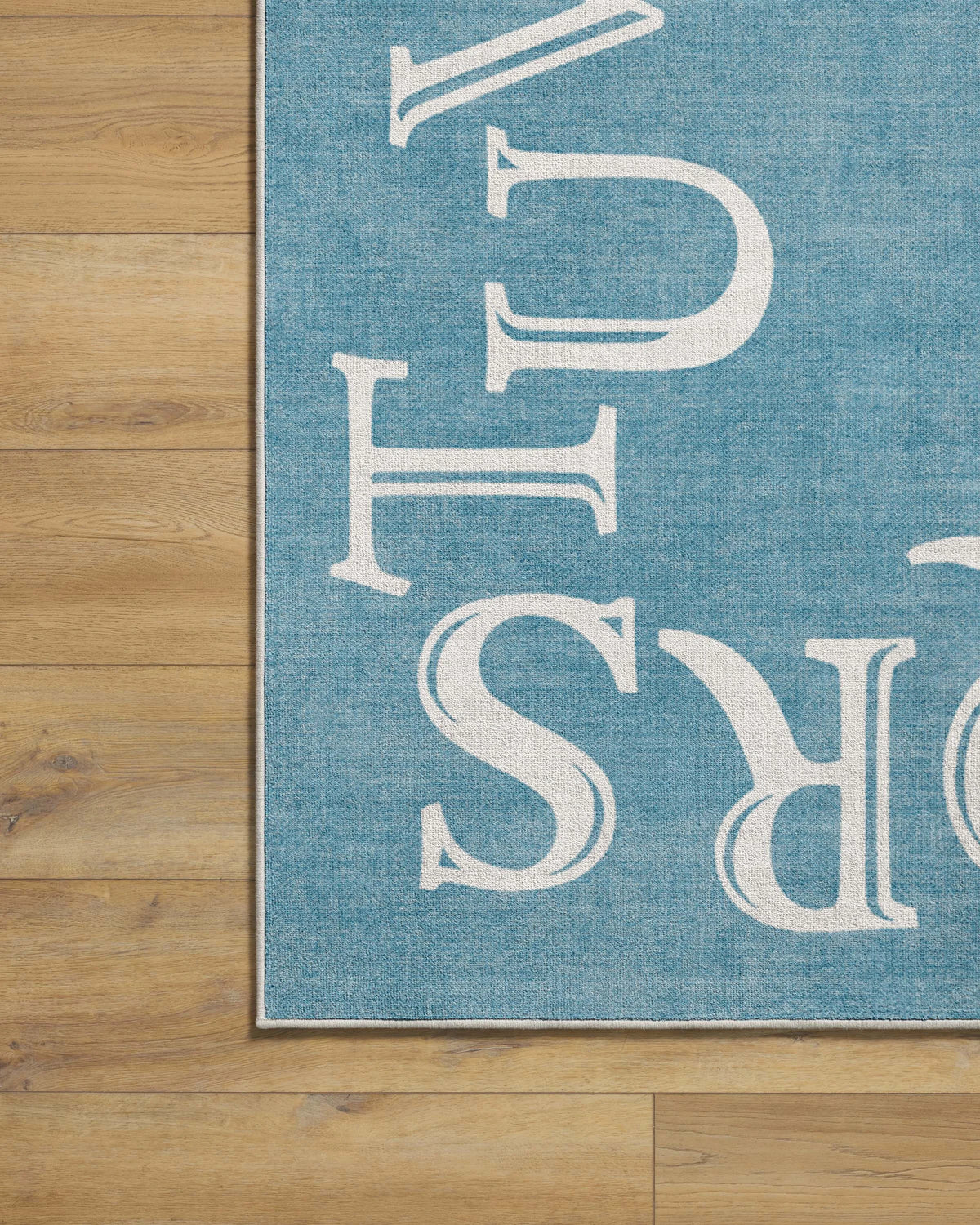 Easy as ABC Slate Blue Flatwoven Rug