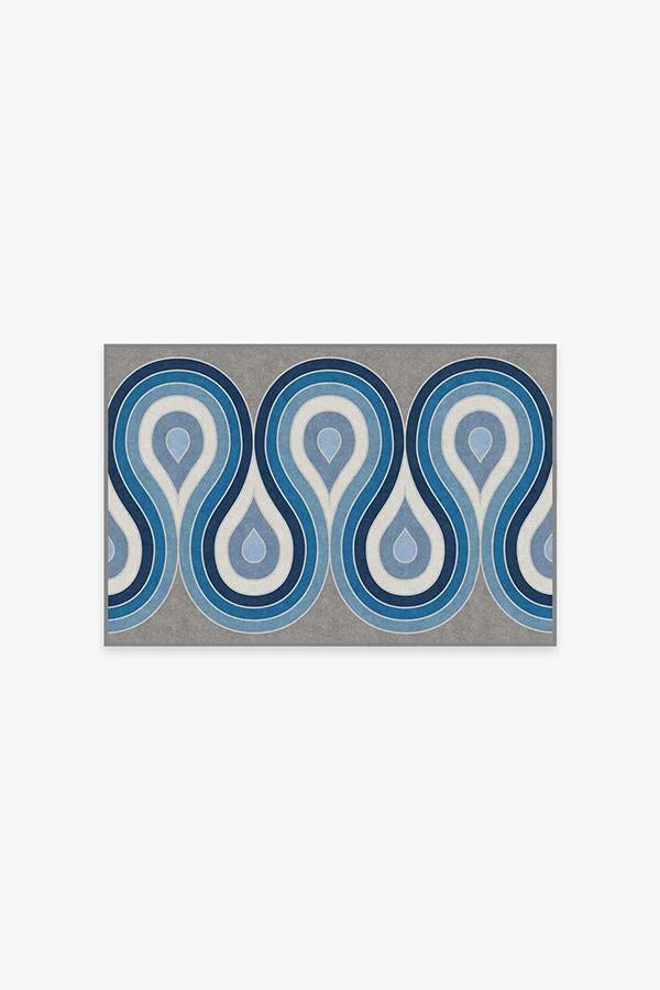 Milano Blue Steel Rug by Jonathan Adler