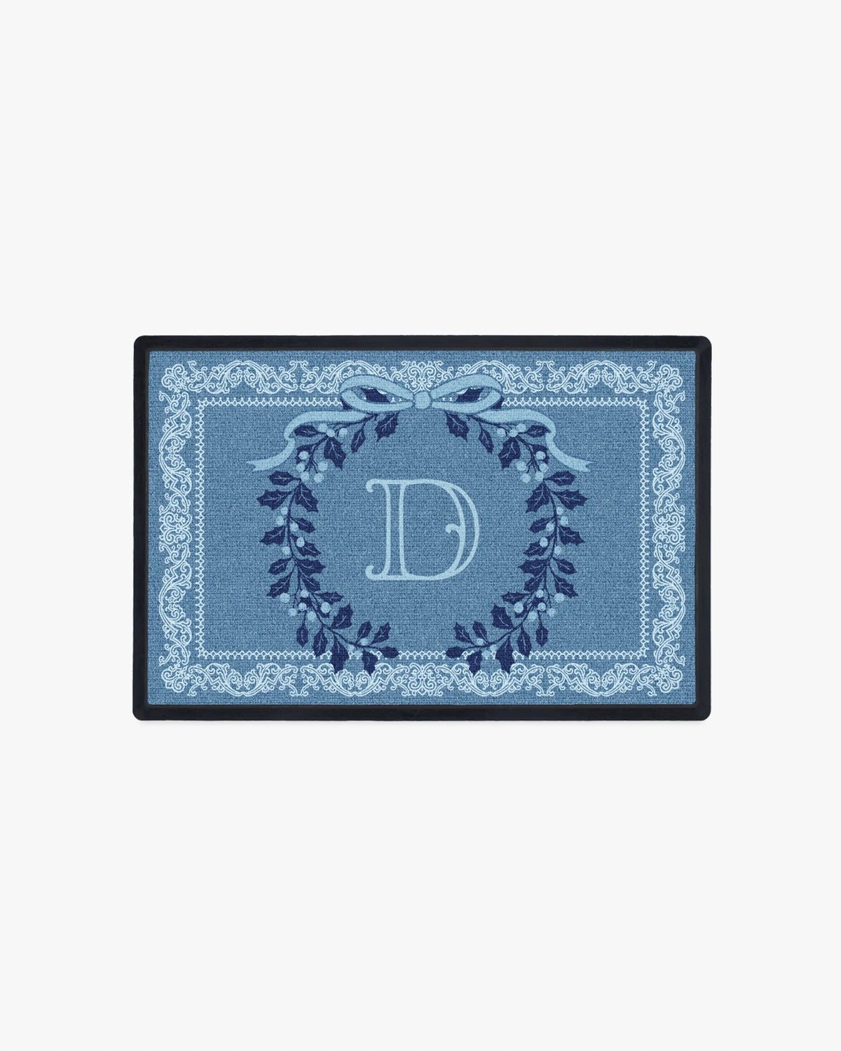 Winter Monogram Blue Doormat by The Hiltons