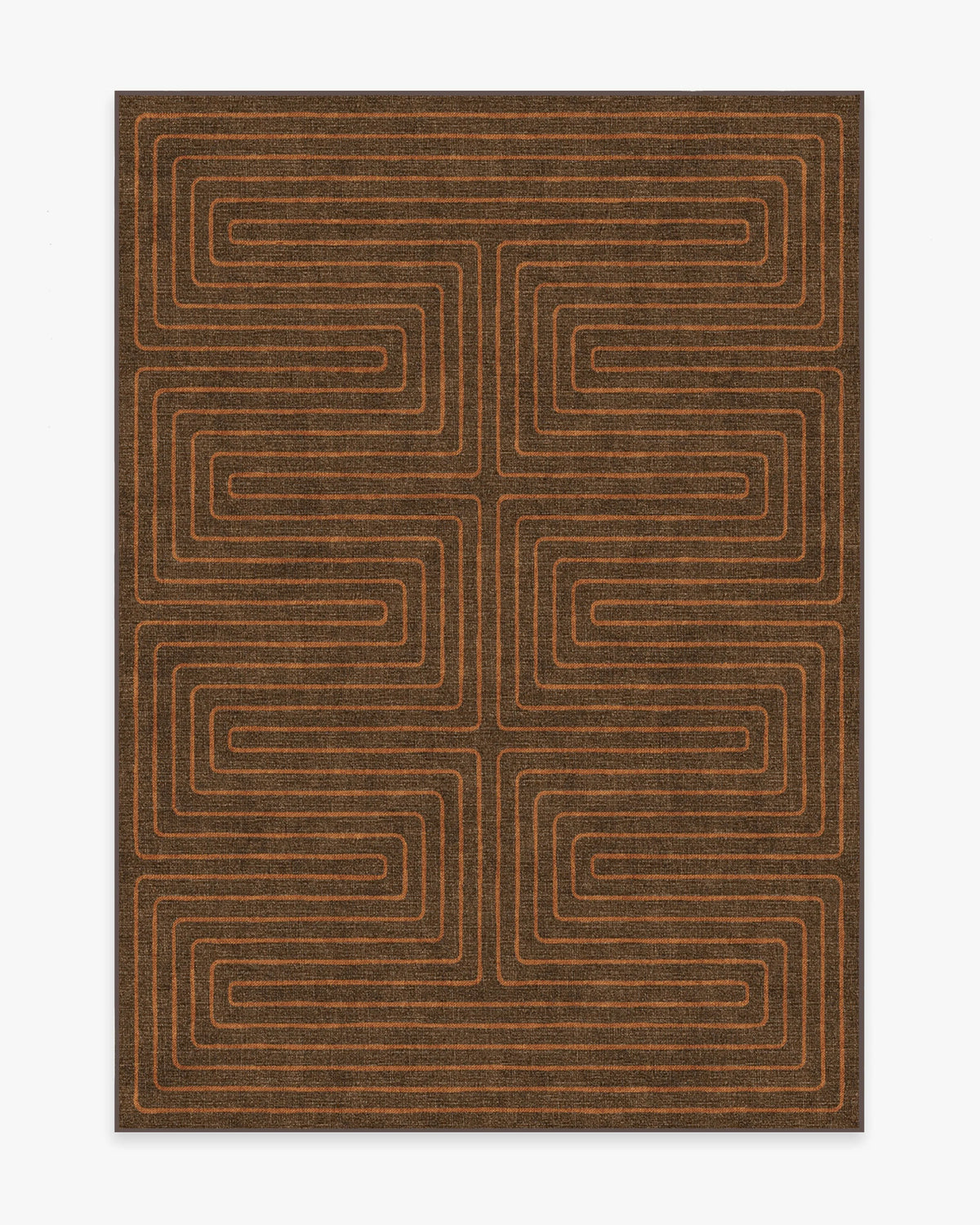 Labyrinth Brown & Orange Flatwoven Rug by Jonathan Adler