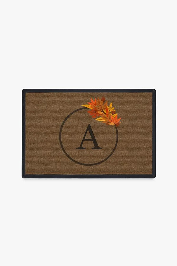 Harvest Leaves Monogram Doormat