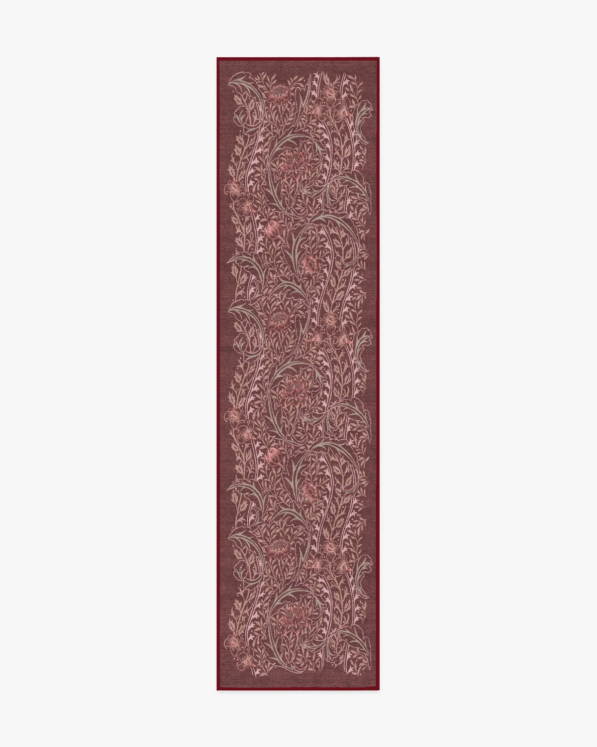 Wild Tulip & Vine Burgundy Flatwoven Rug by Morris & Co.
