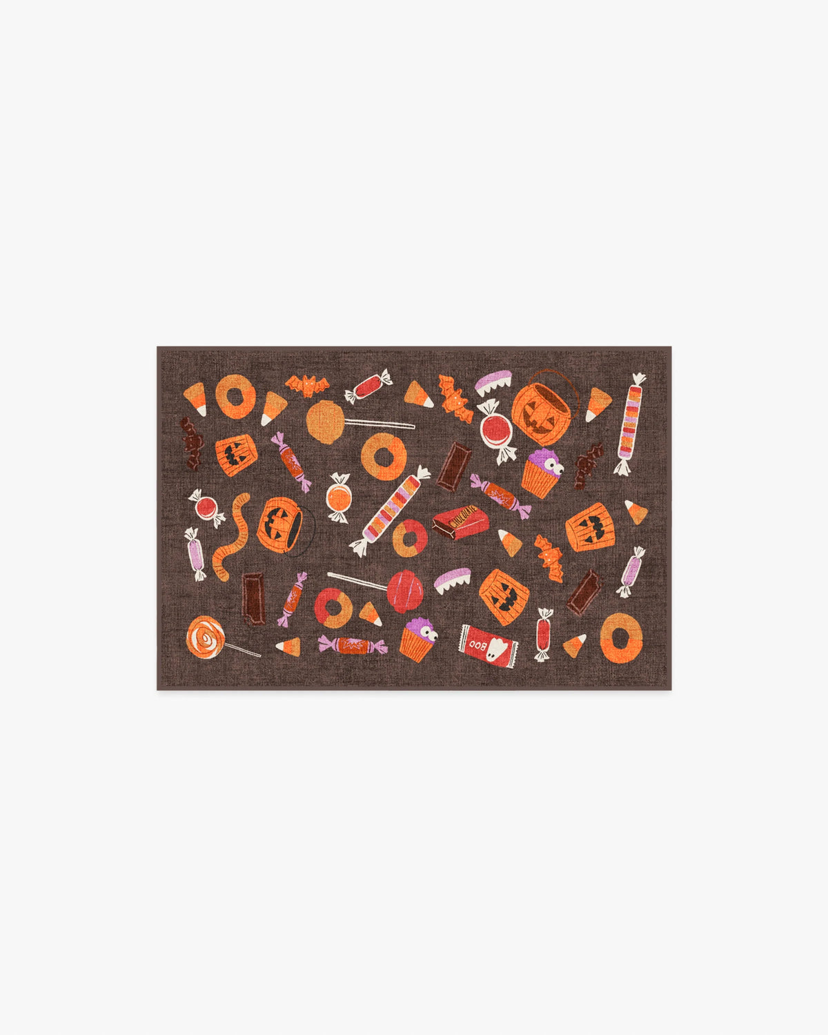 Halloween Treats Brown Multicolor Rug