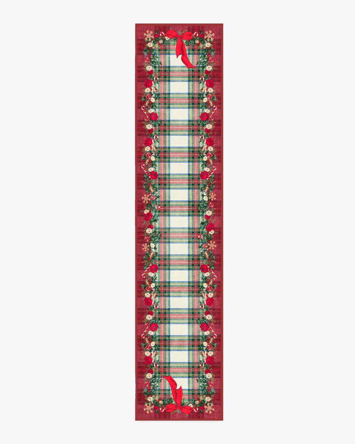 Tartan & Floral Red Rug by The Hiltons