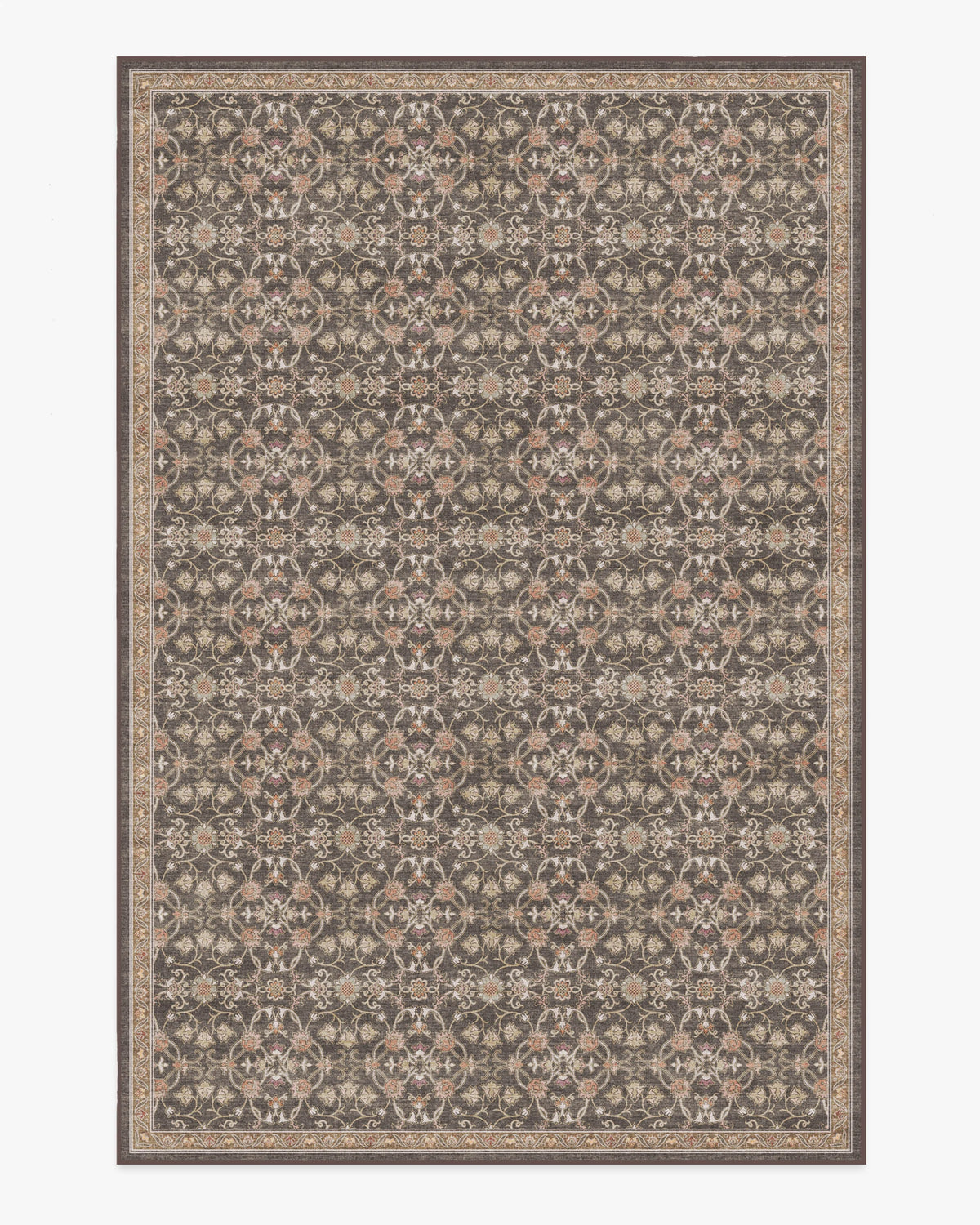 Persian Scroll Dark Wood Flatwoven Rug by Morris & Co.