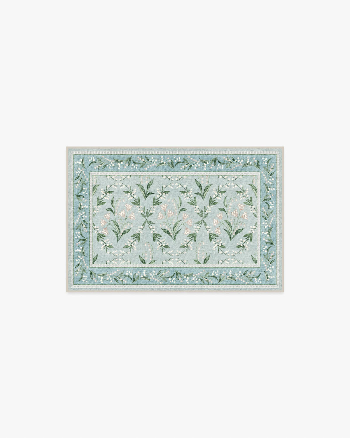 Winter Lily Of The Valley Blue Rug by The Hiltons