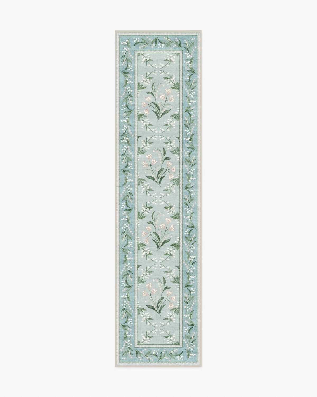 Winter Lily Of The Valley Blue Flatwoven Rug by The Hiltons