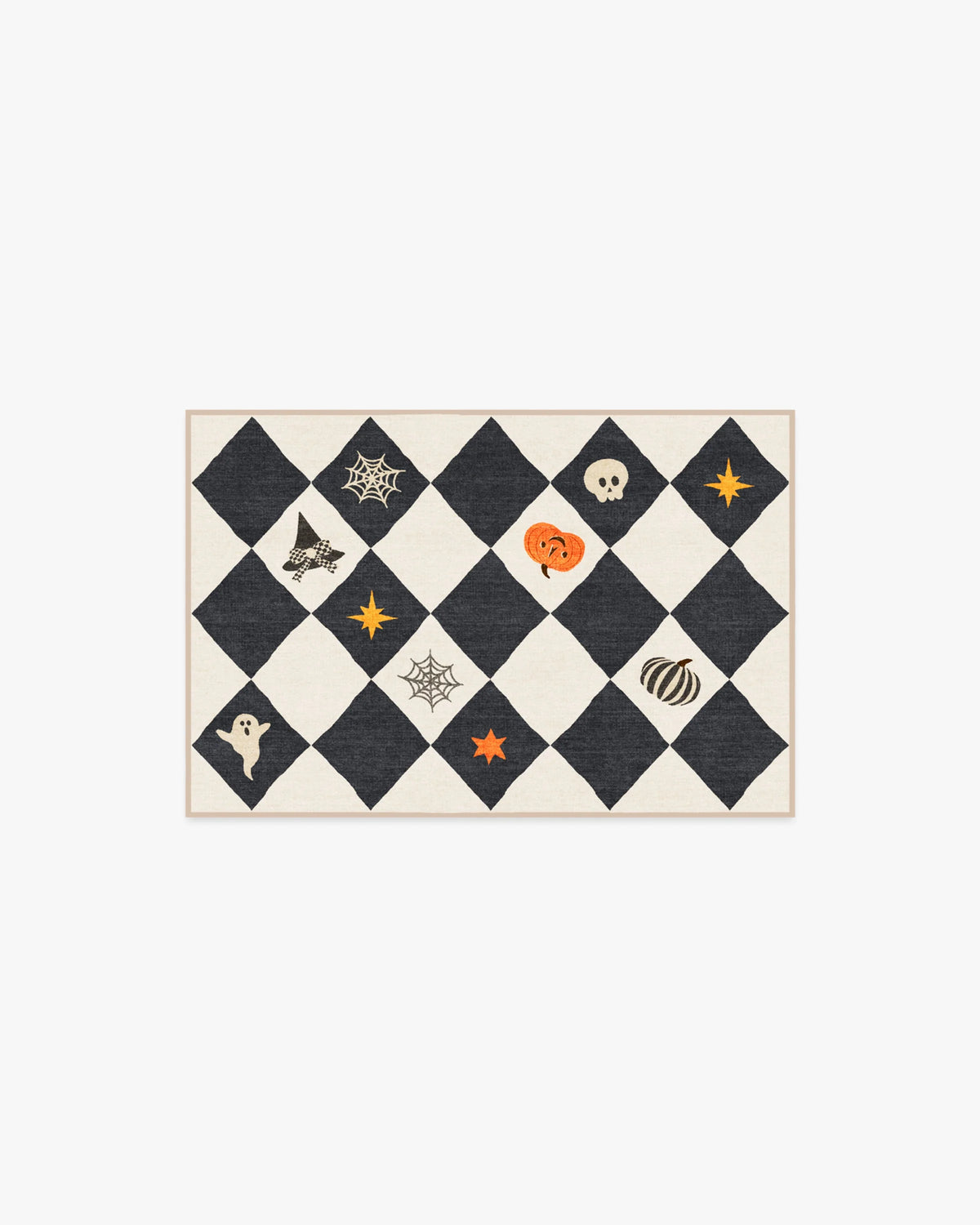 Halloween Harlequin Ivory & Charcoal Flatwoven Rug