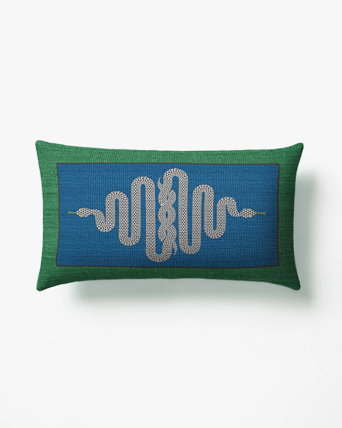 Venom Green & Blue Woven Throw Pillow by Jonathan Adler