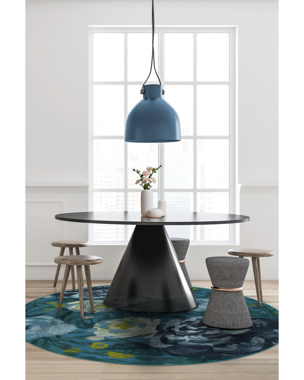 Camellia Midnight Flatwoven Rug
