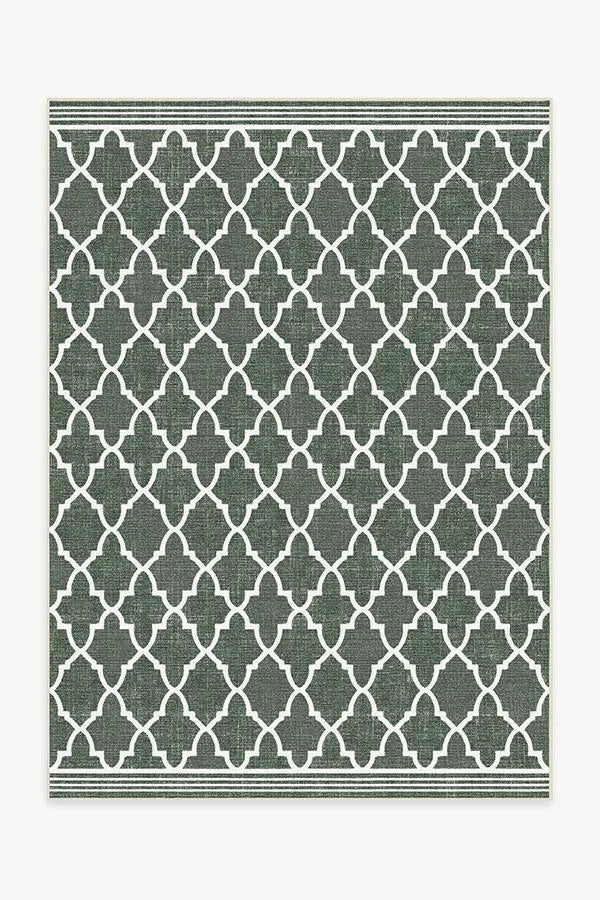 Varia Trellis Forest Green Outdoor Rug