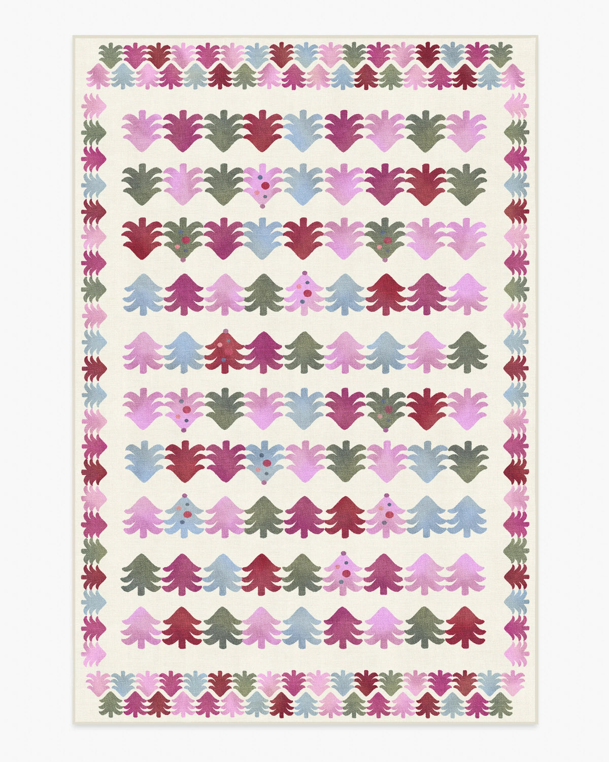 Festive Forest Pink Multicolor Flatwoven Rug
