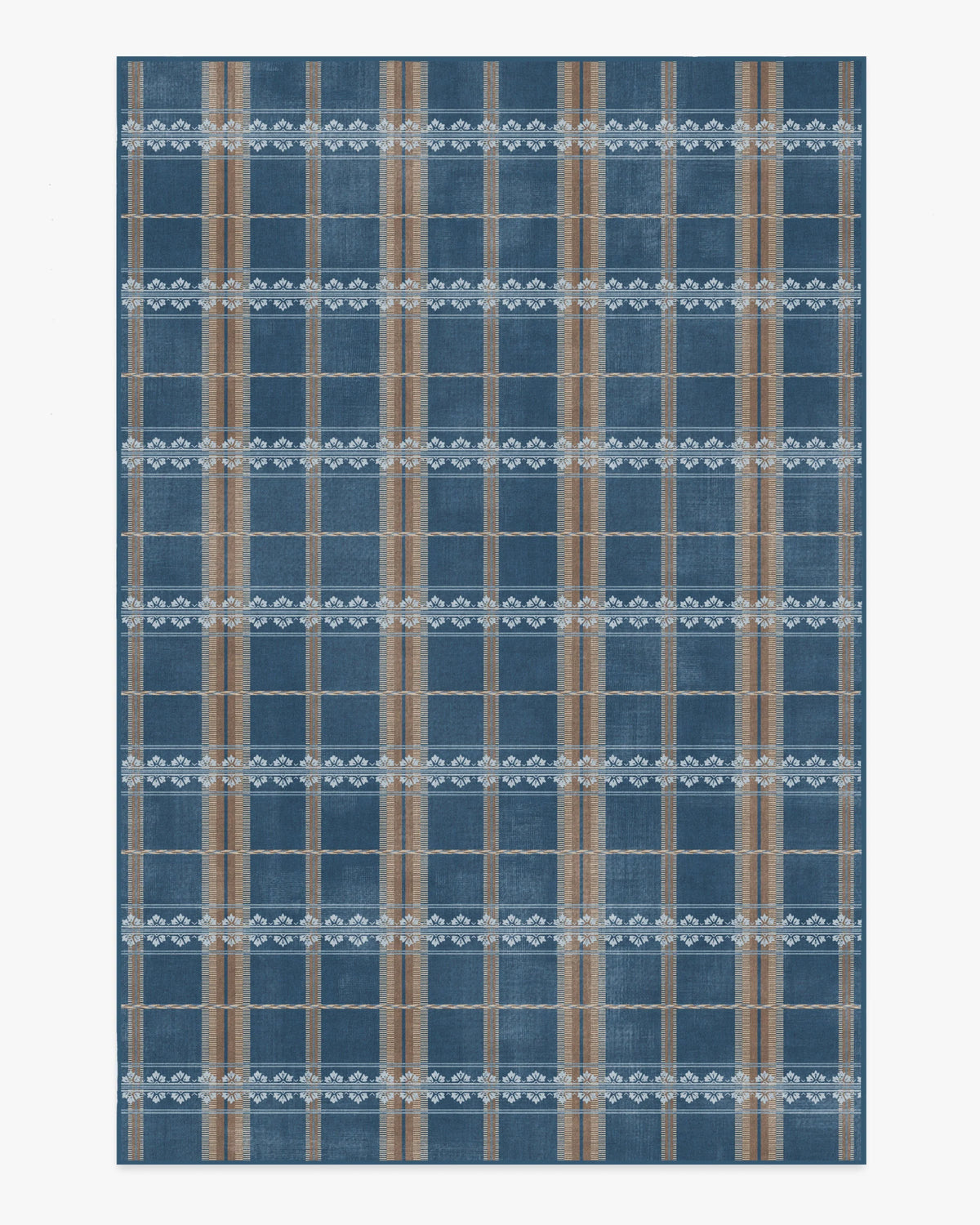 Hanover Check Navy Flatwoven Rug by Morris & Co.