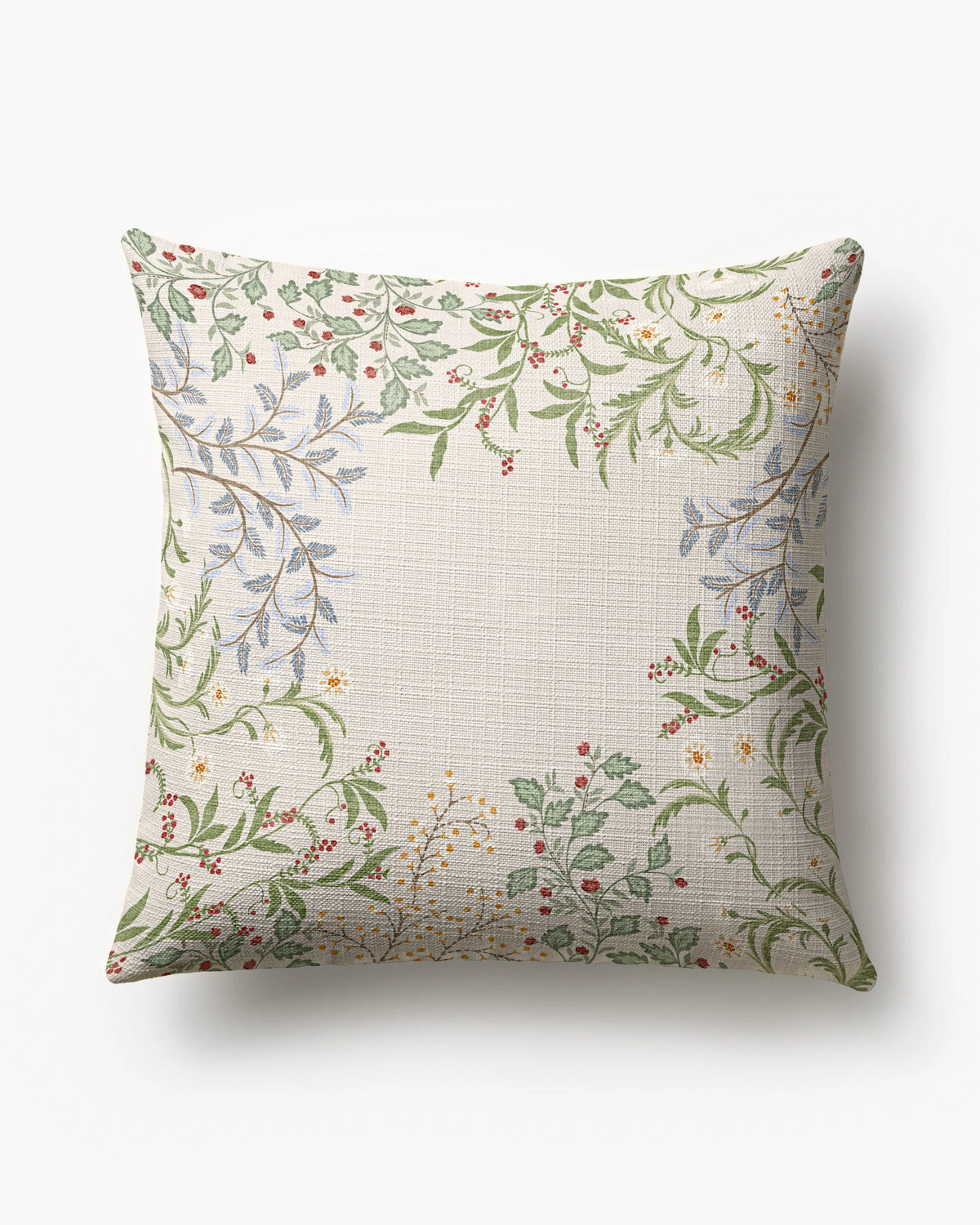Woodland Flora Cream Woven Throw Pillow