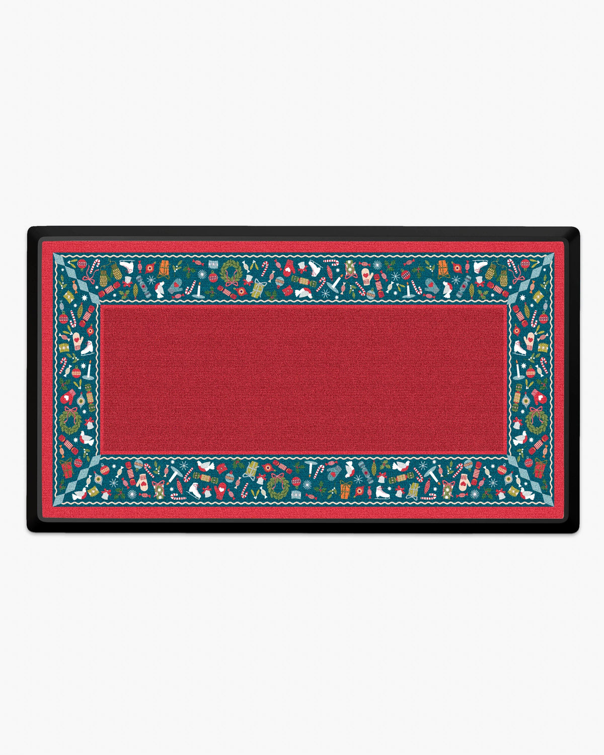 Bauble Border Red & Blue Large Doormat