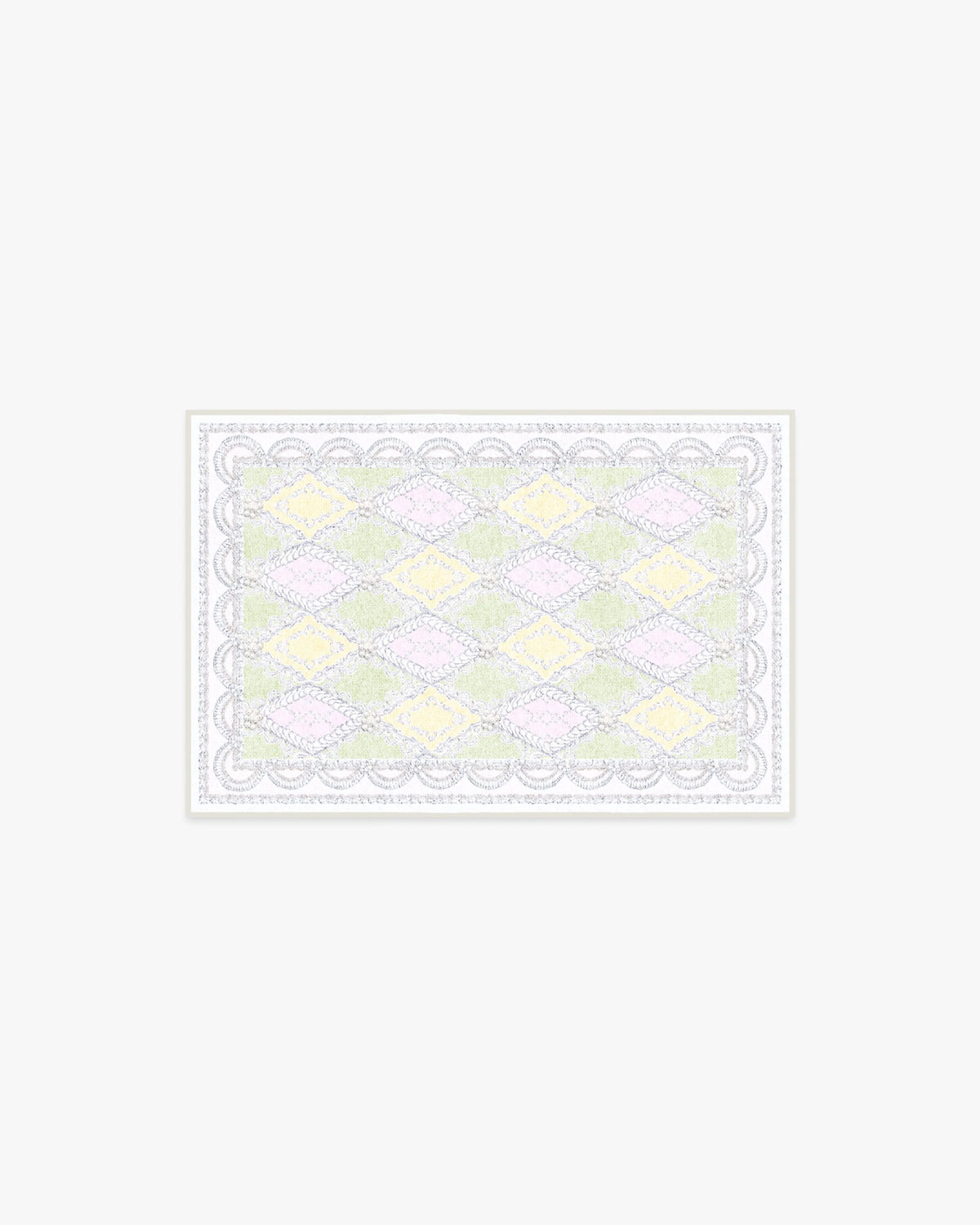 Happy Birthday Popo Pistachio & Lemon Flatwoven Rug by Humberto Leon