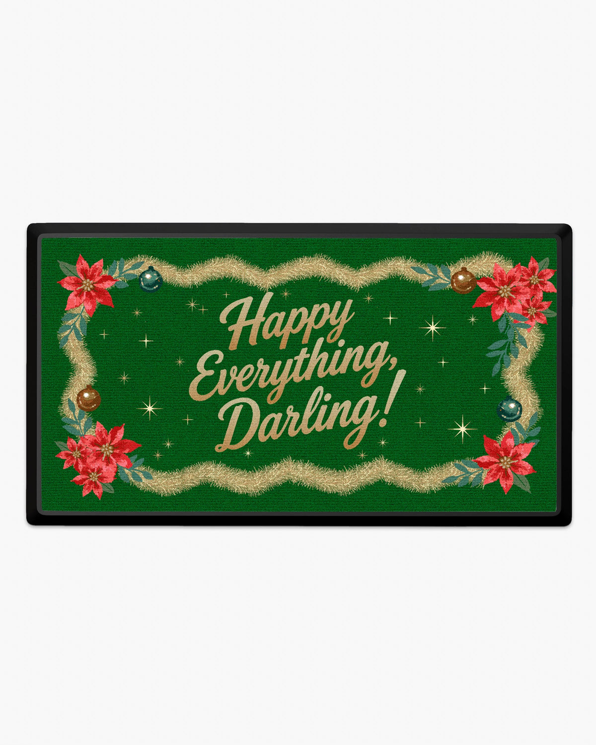 Happy Everything Green & Gold Large Doormat by The Hiltons