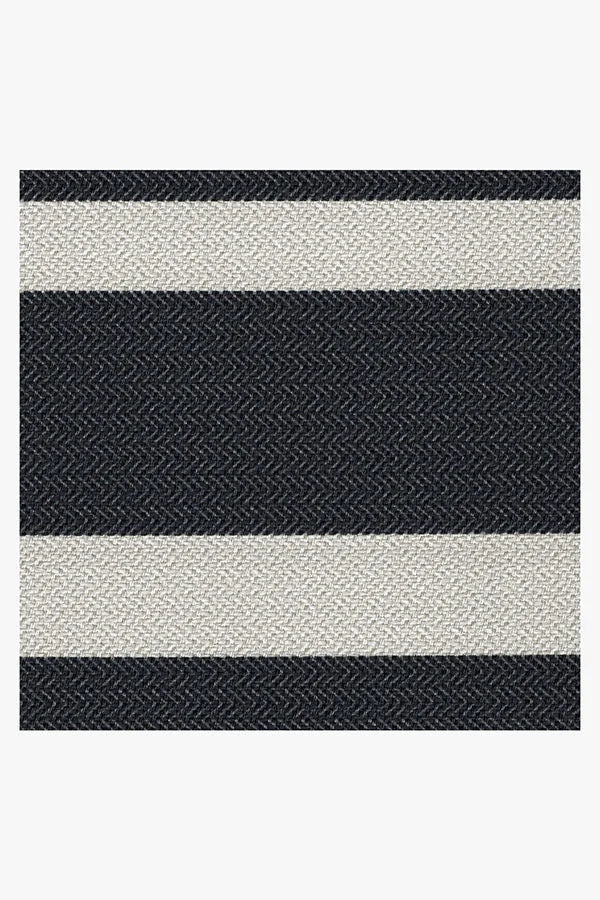 Sailmaker Stripe Black Outdoor Rug