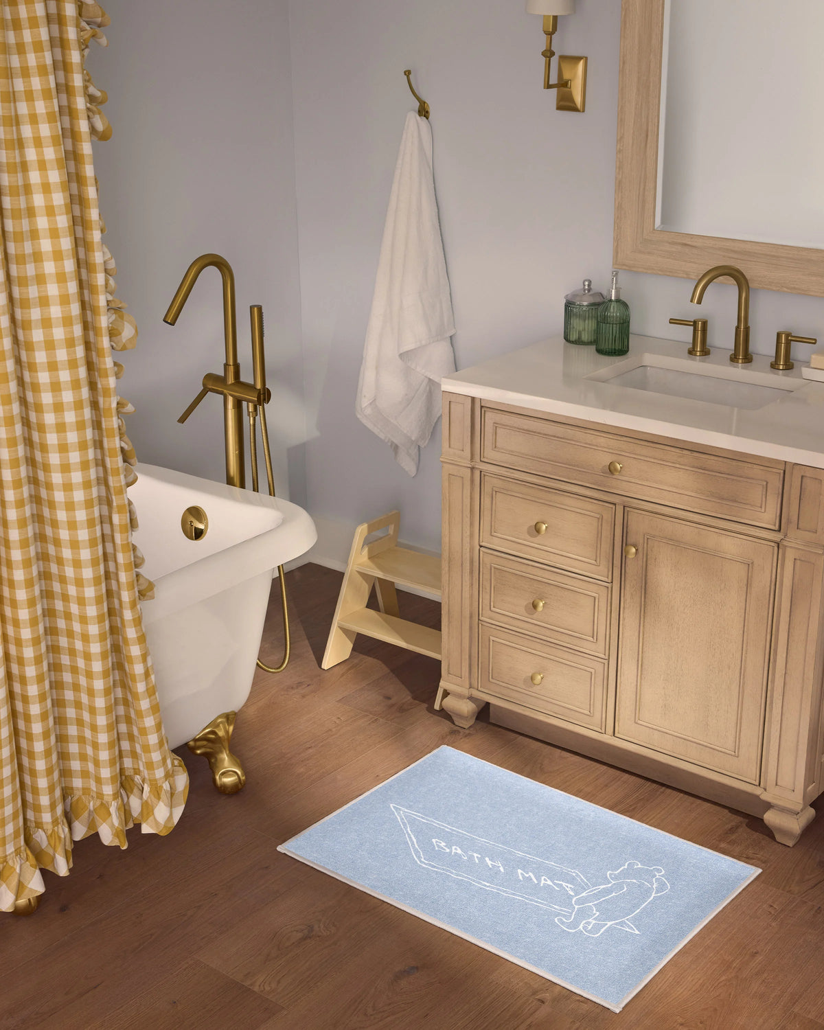 Pooh Soft Blue Bath Mat