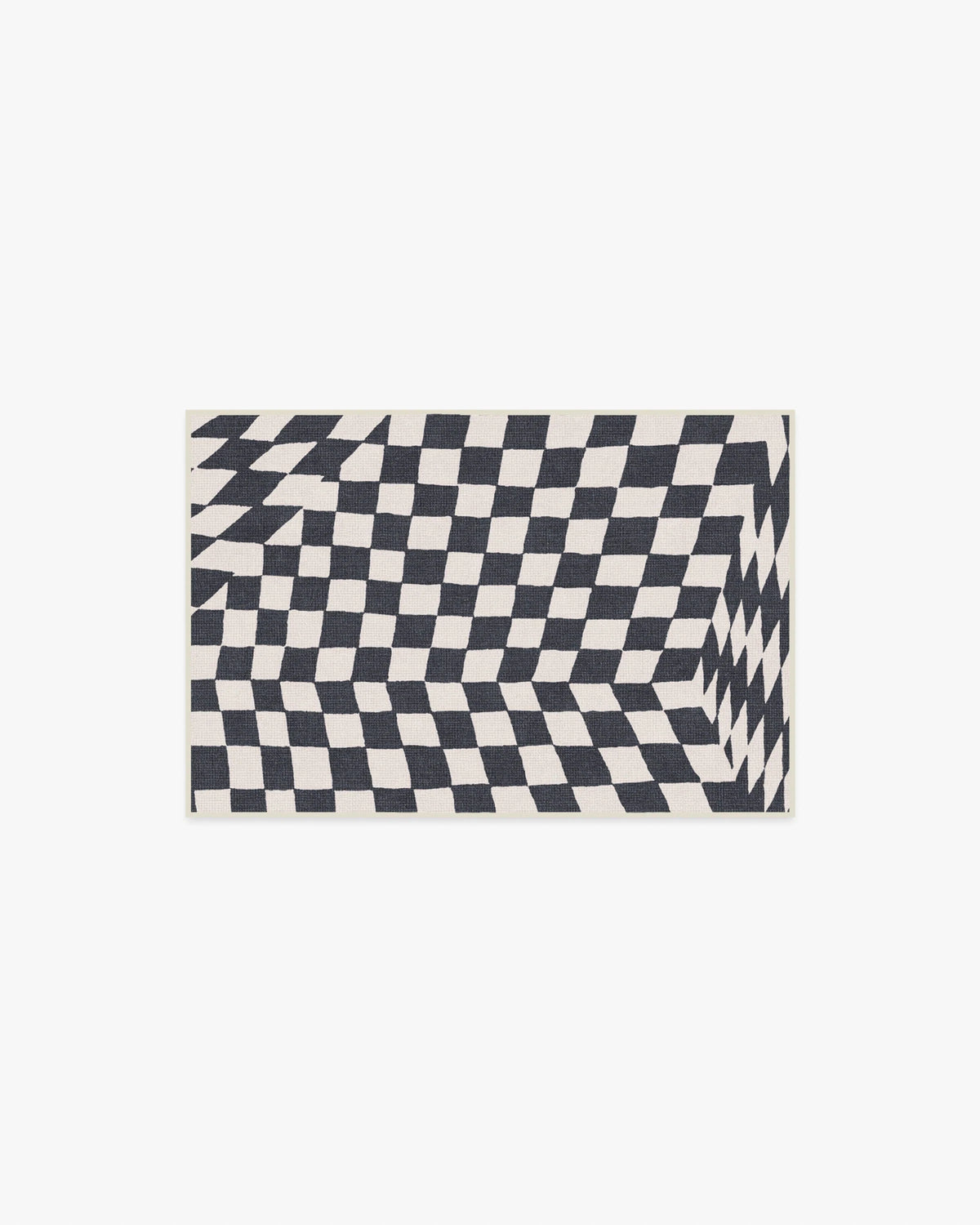 Ricardo Checkerboard Ivory & Black Flatwoven Rug by Humberto Leon