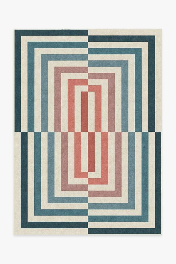 Op Art Teal Rug by Jonathan Adler