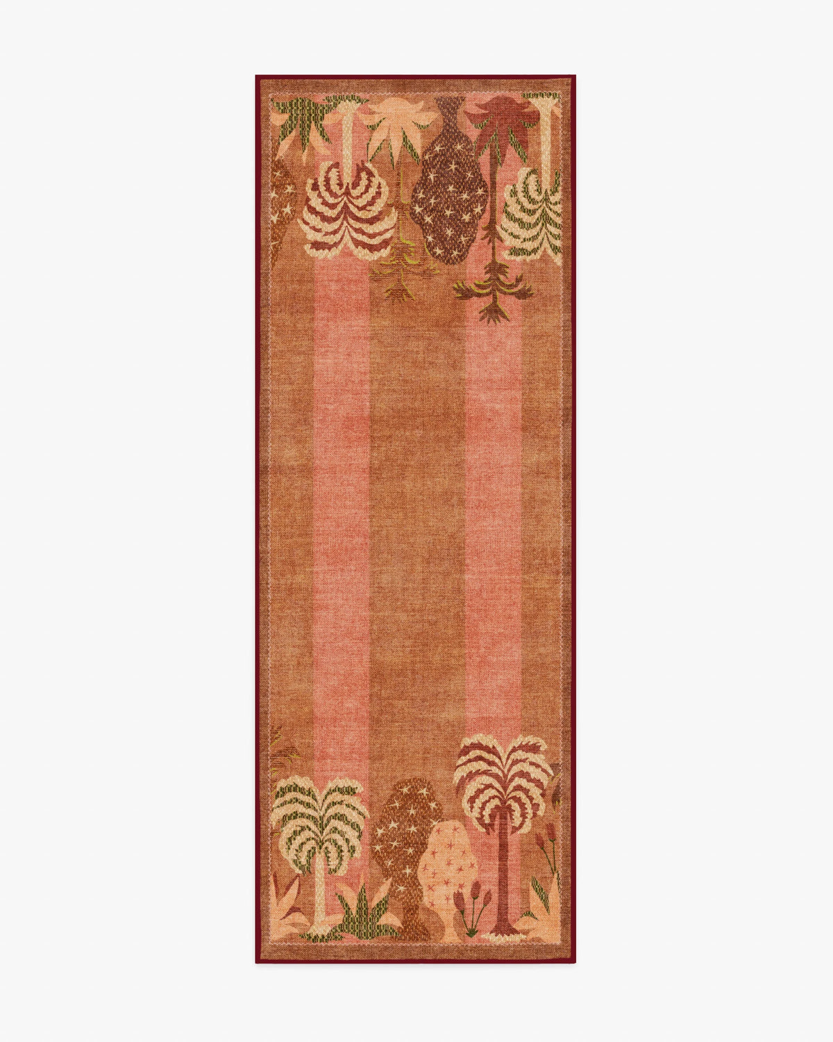Palmistry Pinstripe Warm Brown Flatwoven Rug by Jungalow