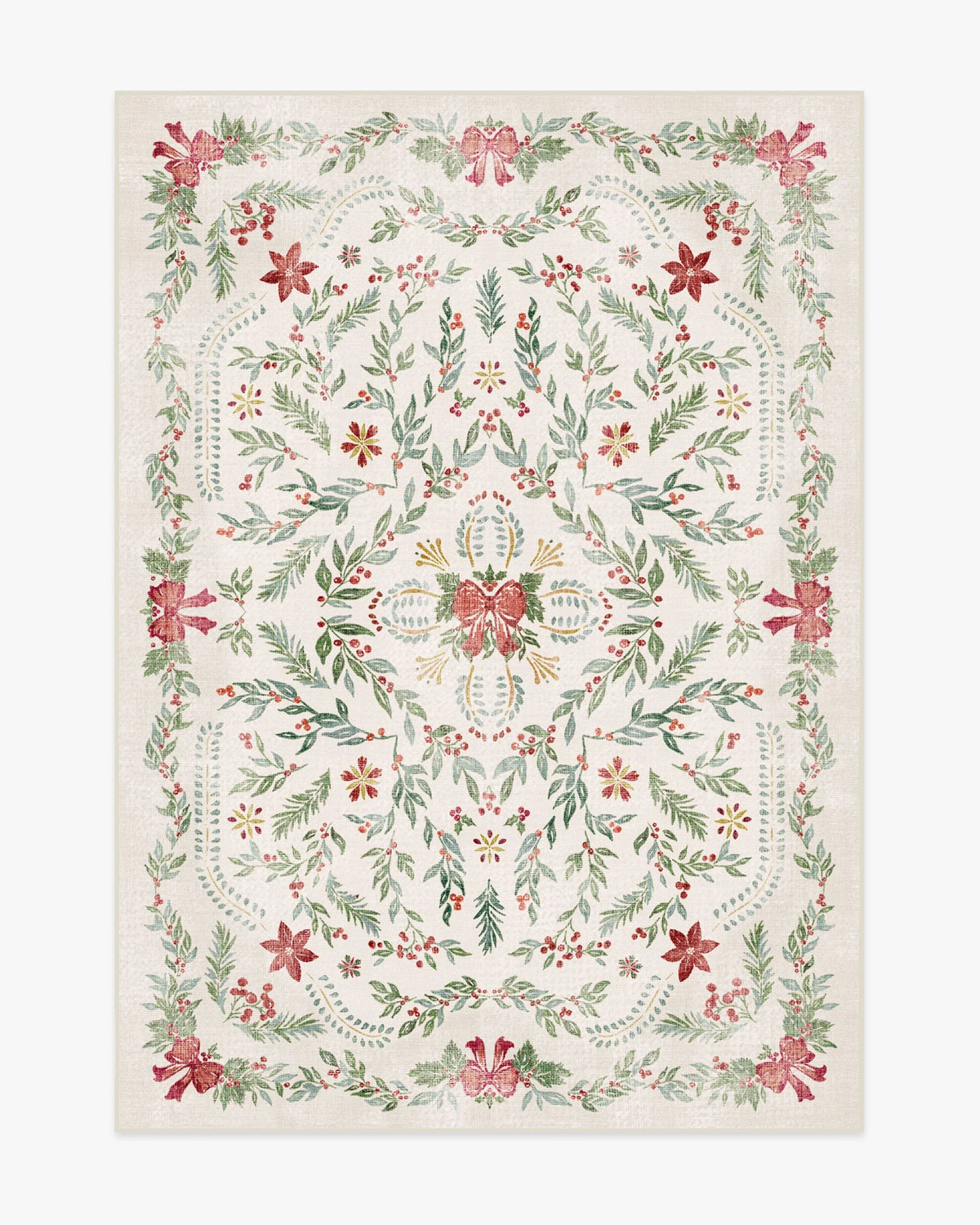 Deck the Halls Cream Multicolor Rug