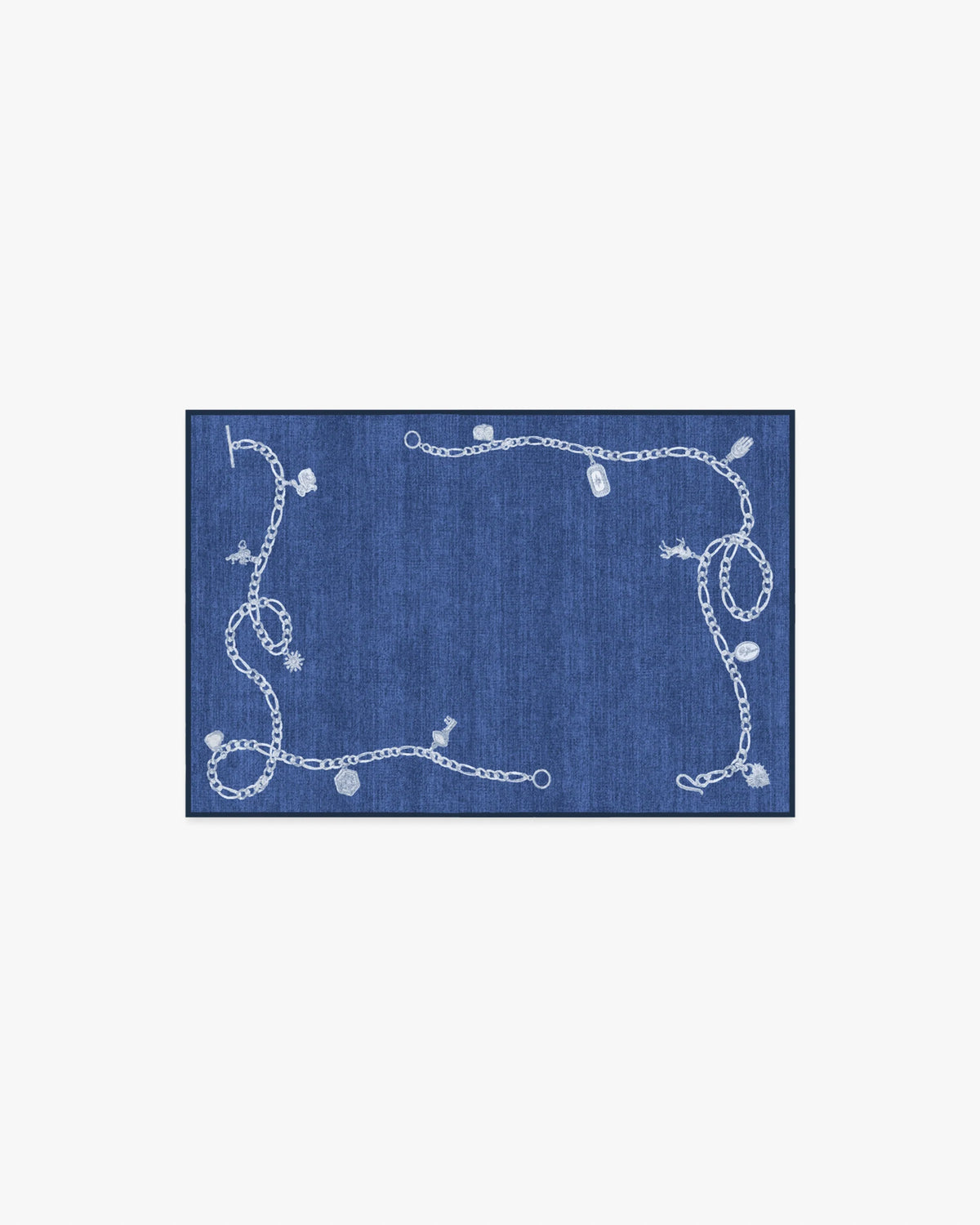 M&E Charms Midnight Blue Flatwoven Rug by Humberto Leon