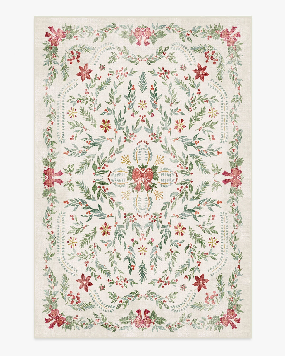 Deck the Halls Cream Multicolor Rug