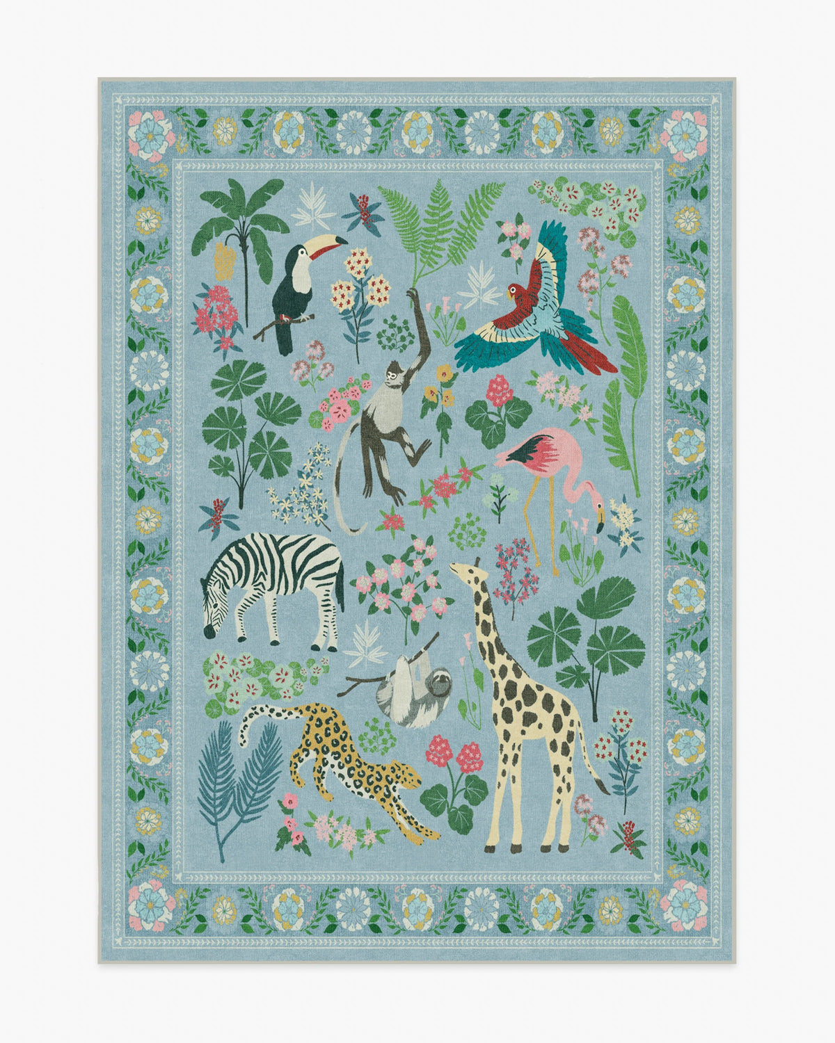 Jingle Jungle Slate Blue Rug by Iris Apfel