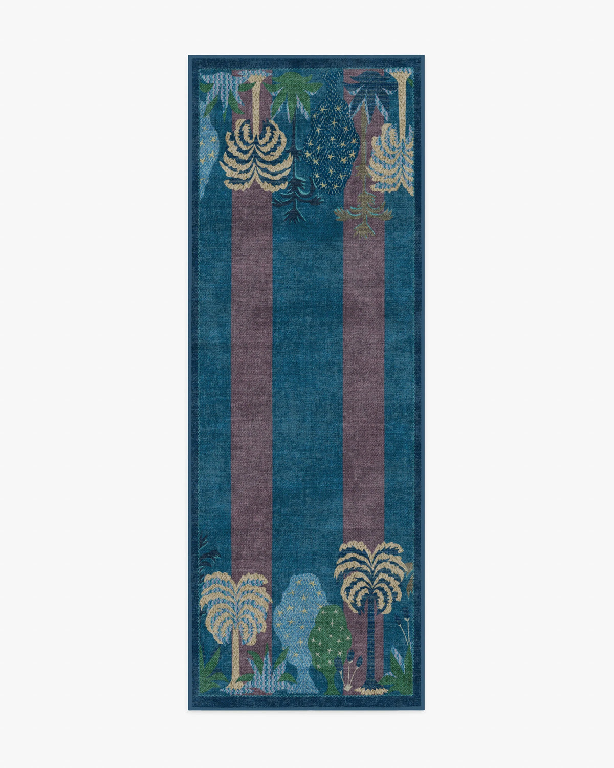 Palmistry Pinstripe Blue Flatwoven Rug by Jungalow