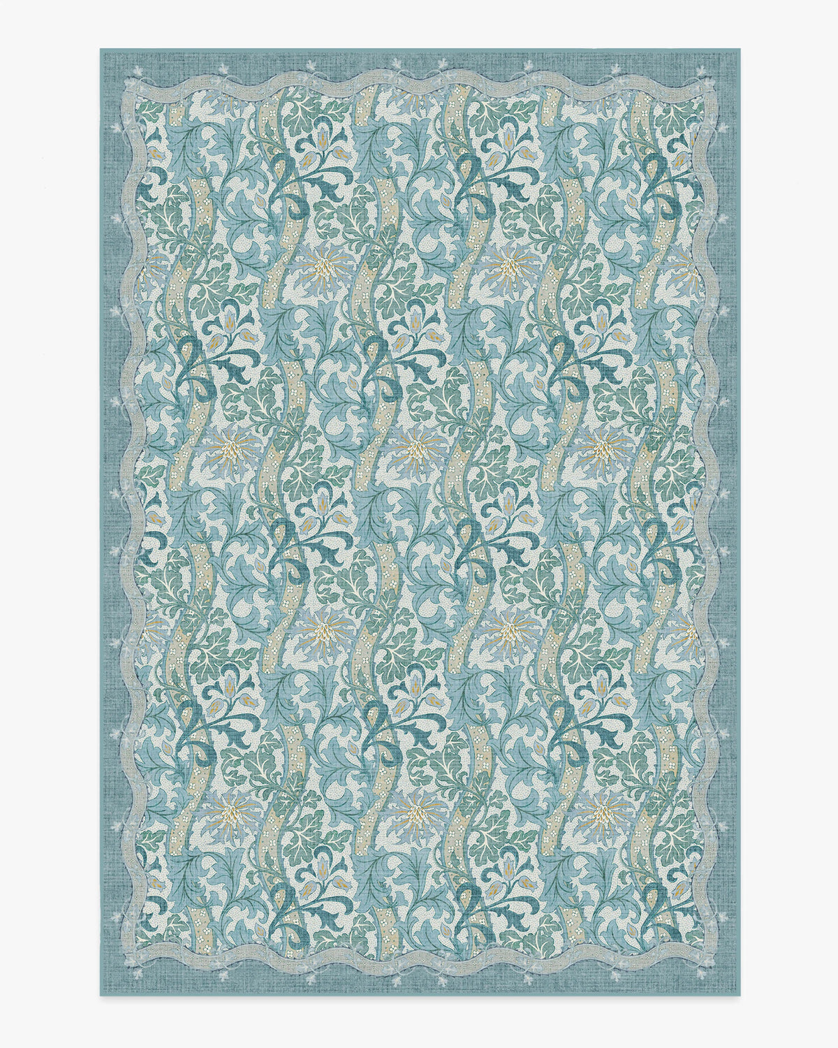 Cornflower Slate Blue Flatwoven Rug by Morris & Co.