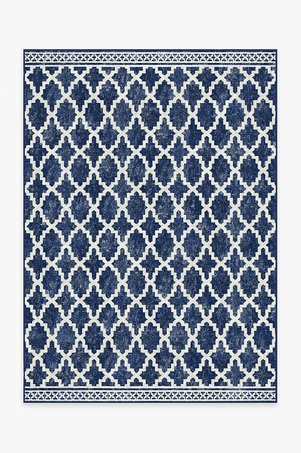 Cleo Trellis Royal Blue Outdoor Rug