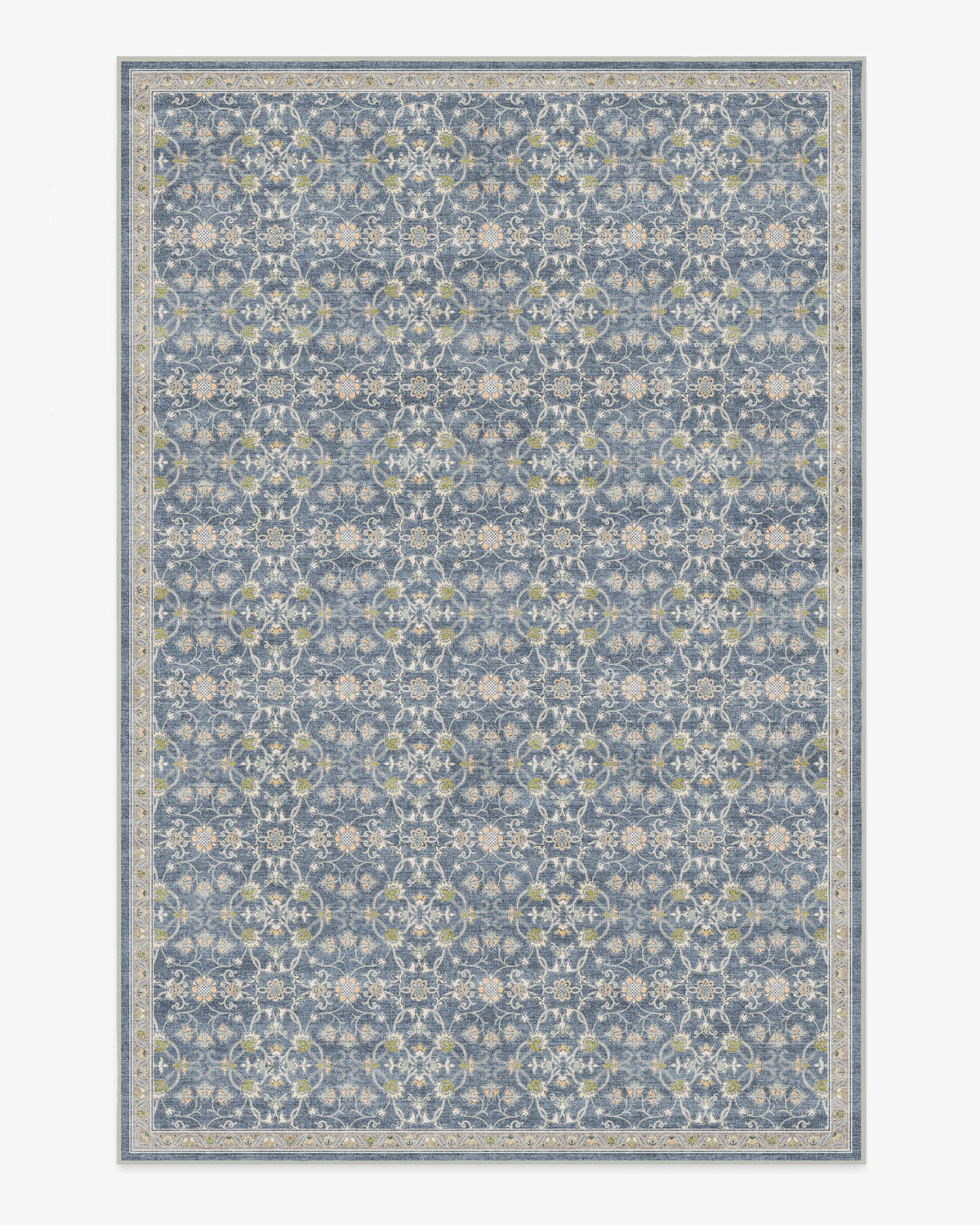 Persian Scroll Slate Blue Flatwoven Rug by Morris & Co.