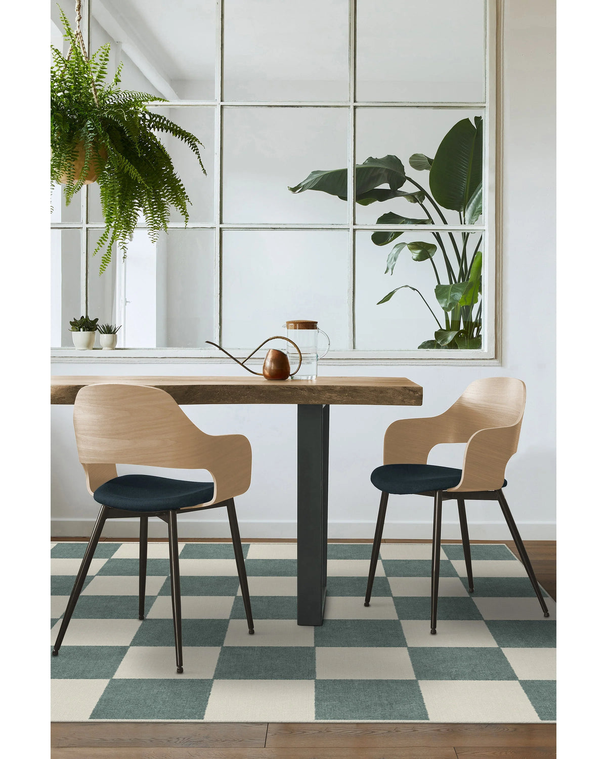 Jaque Checkered Slate Green Flatwoven Rug