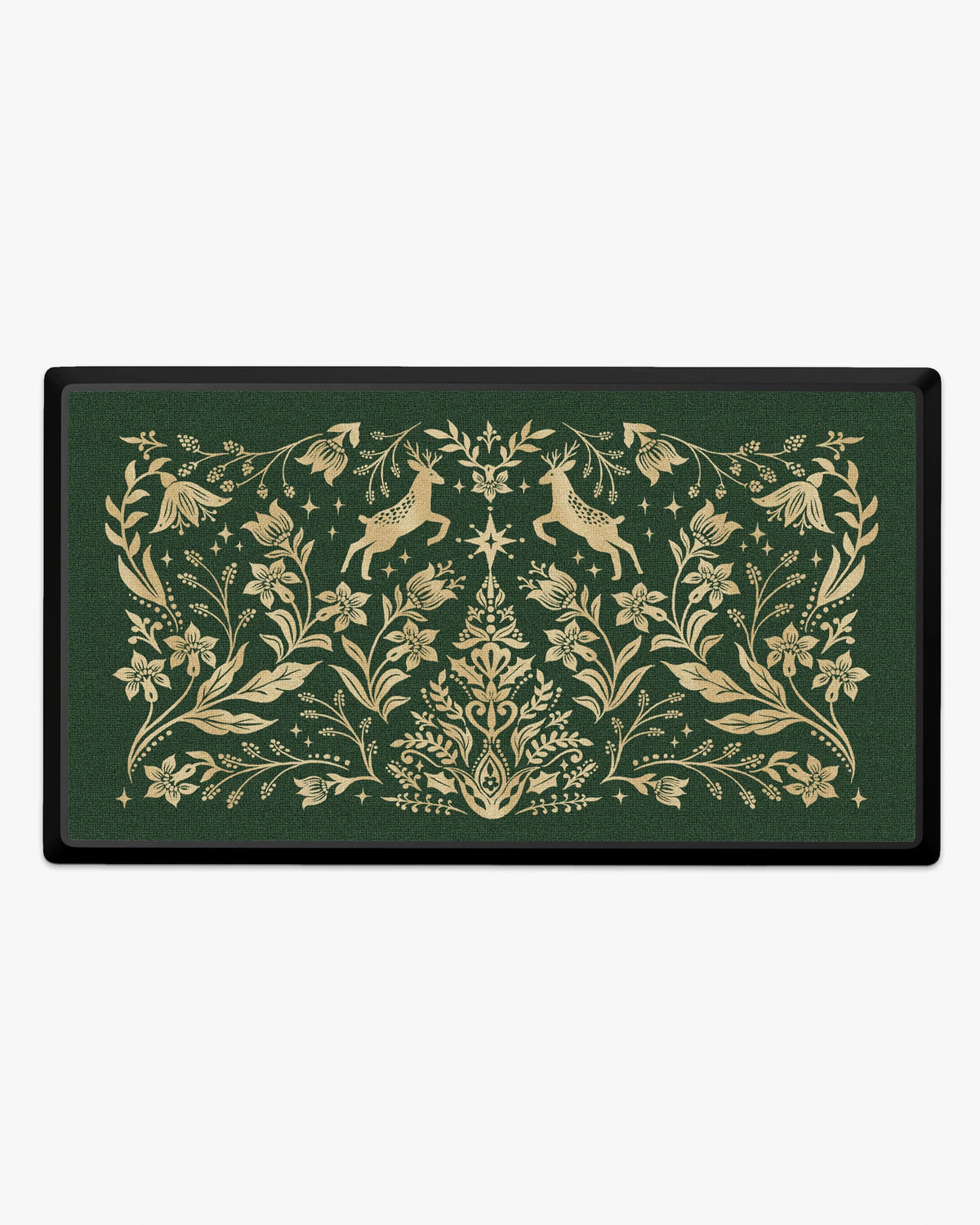 Christmas Wonderland Green & Gold Large Doormat