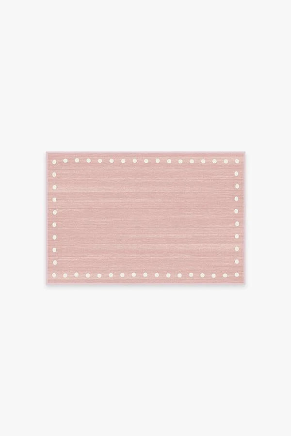 Dot Border Pink Rug