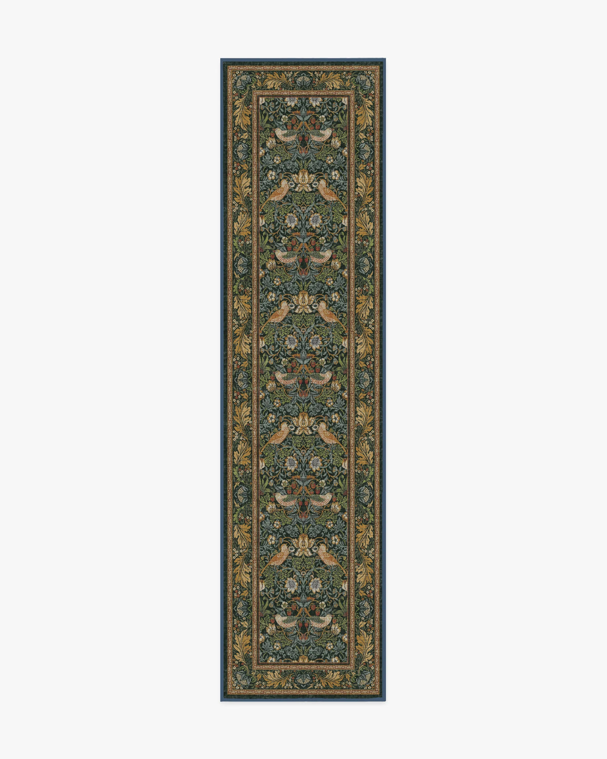 Strawberry Thief Indigo Flatwoven Rug by Morris & Co.