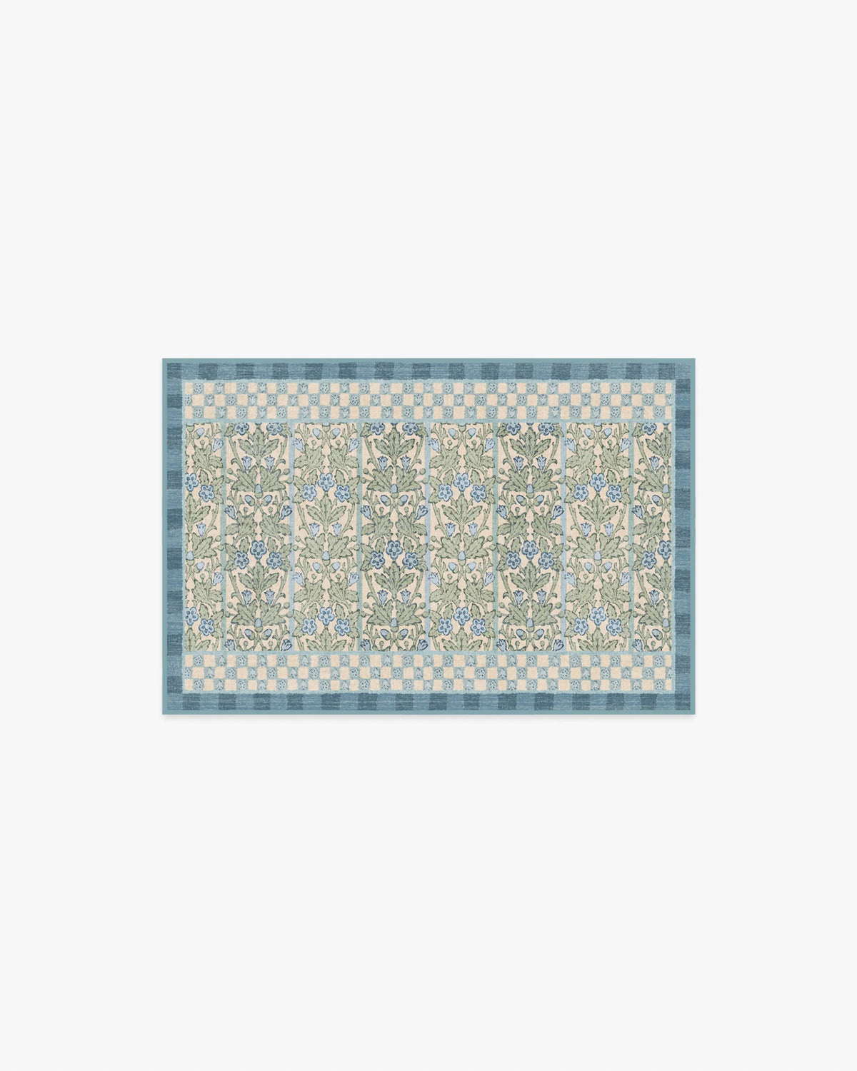 Oak & Blossom Blue Rug by Morris & Co.